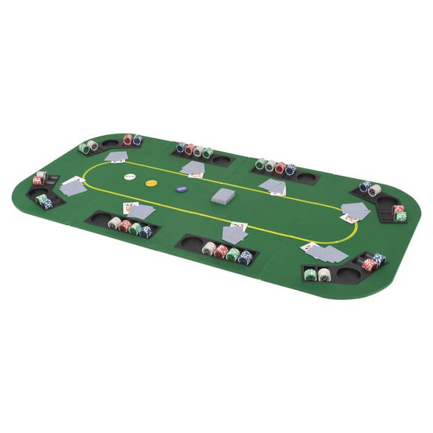 The Living Store Pokertafelblad - Groen - 160 x 80 cm - Inklapbaar