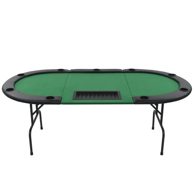 vidaXL Pokertafel voor 9 spelers ovaal 3-voudig inklapbaar groen