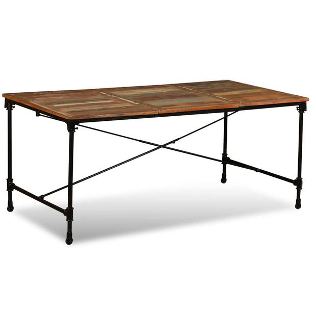 The Living Store Eettafel 180 cm massief gerecycled hout - Tafel