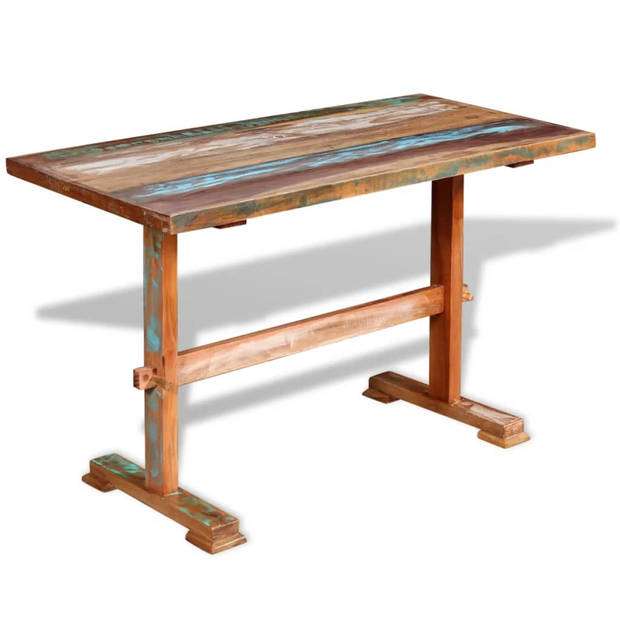 The Living Store Eettafel Vintage - Massief gerecycled hout - 120x58x78 cm - Bruin