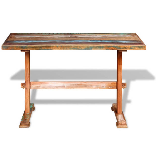 The Living Store Eettafel Vintage - Massief gerecycled hout - 120x58x78 cm - Bruin