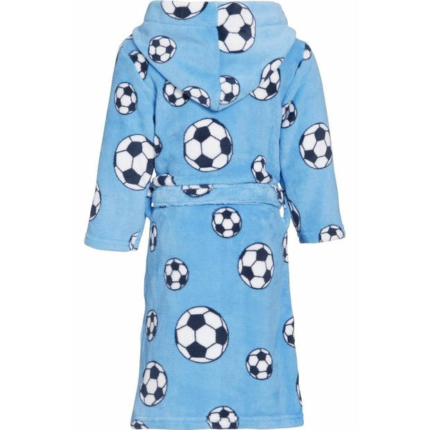 Fleece badjas lichtblauw voetbalprint voor jongens 146/152 (11-12 jr) - Badjassen