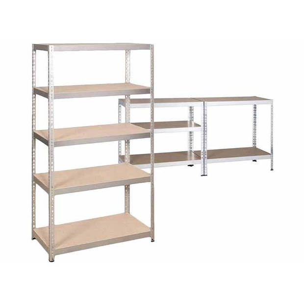 Profeco Heavy Duty Opbergrek 180x90 cm - Stellingkast / Stellingrek / Magazijnkast - 5 Planken x 175 kg - RVS