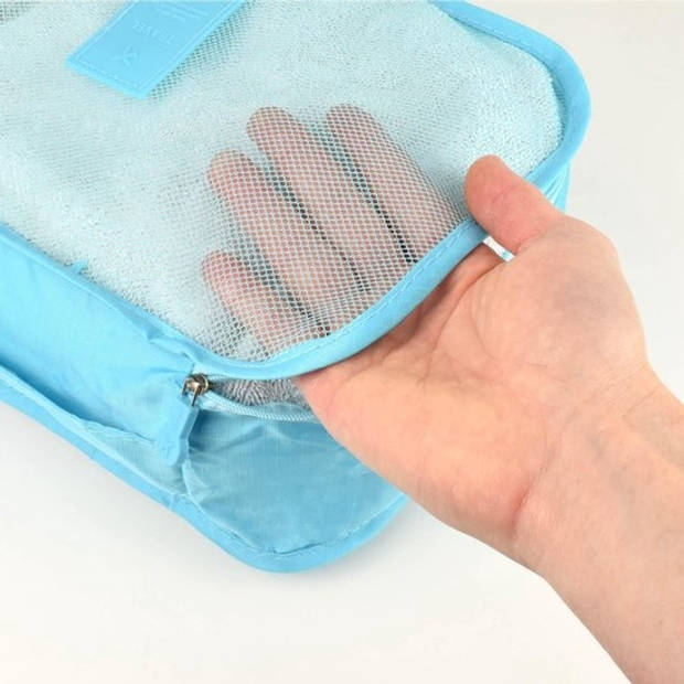 O'DADDY packing cubes - 6 delig bagage organizer - licht blauw