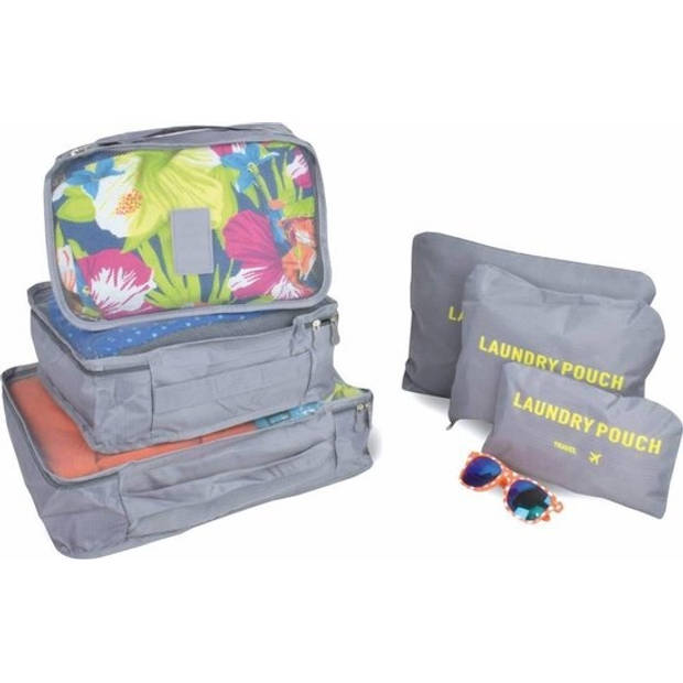 O'DADDY packing cubes - 6 delig bagage organizer - grijs