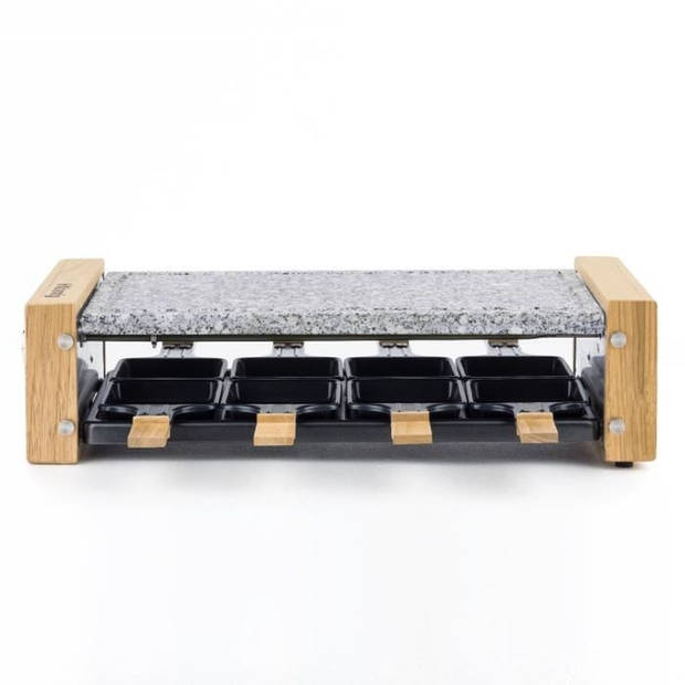 HKOENIG raclette/grillmachine - 8 personen - Houten design - Kookoppervlak 38x19,5 cm - Vermogen 1200W