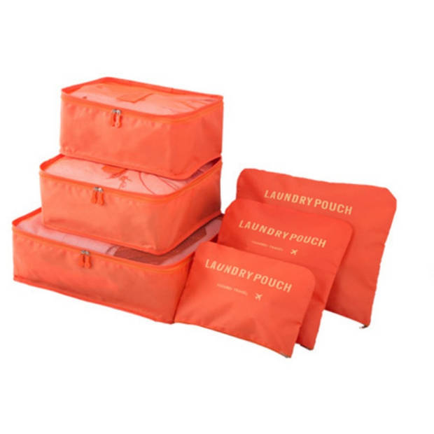 Packing cubes - 6 stuks - Koffer Organiser - Oranje