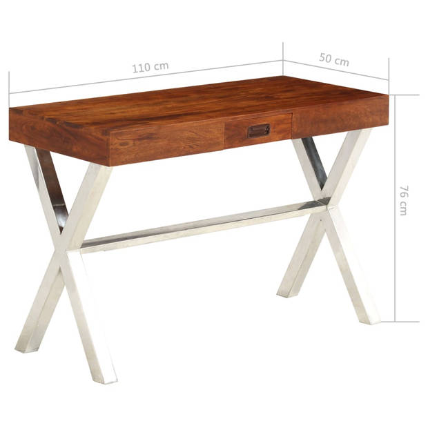 The Living Store - Retro Bureau - Hout - 110 x 50 x 76 cm - Met lade