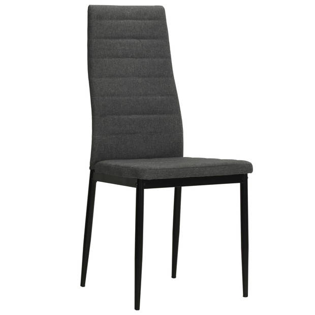 The Living Store Eetkamerstoelen - Set van 6 - Donkergrijs - 43 x 44 x 96 cm - Polyester