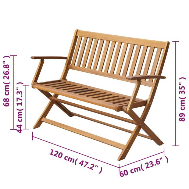 vidaXL Tuinbank 120 cm massief acaciahout