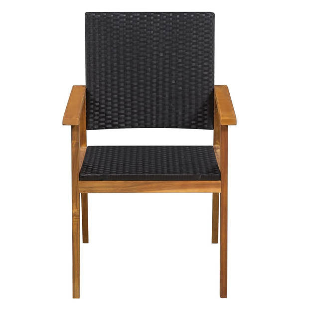 vidaXL Buitenstoelen 2 st poly rattan zwart en bruin