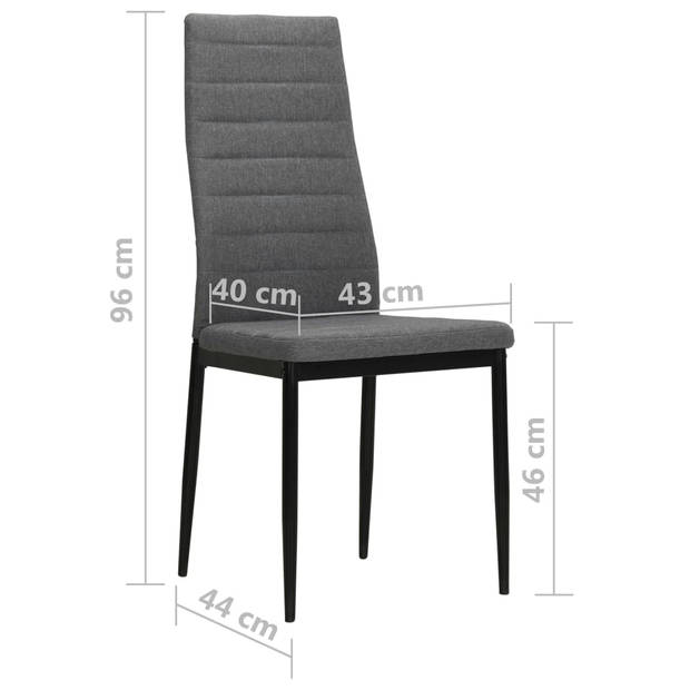 The Living Store Eetkamerstoelen Set - 43 x 44 x 96 cm - Lichtgrijs