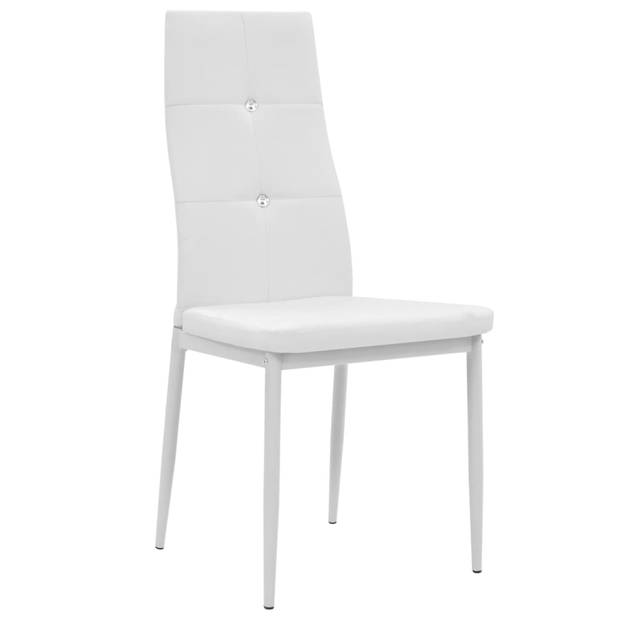 The Living Store Eetkamerstoelen - 43 x 43.5 x 96 cm - Wit Kunstleer