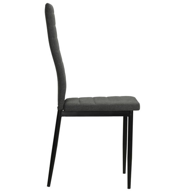 vidaXL Eetkamerstoelen 4 st stof donkergrijs