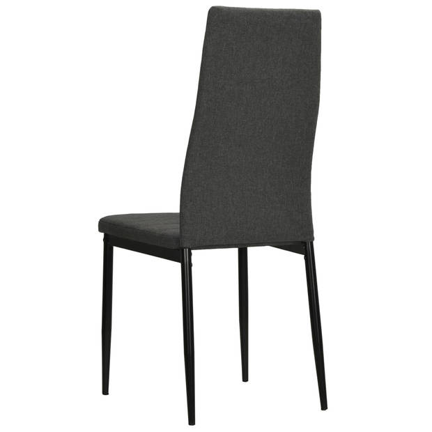 vidaXL Eetkamerstoelen 4 st stof donkergrijs