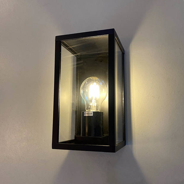 I-Lumen Buitenlamp Baarn - wandlamp voor buiten - dag+nacht sensor - E27 - Zwart