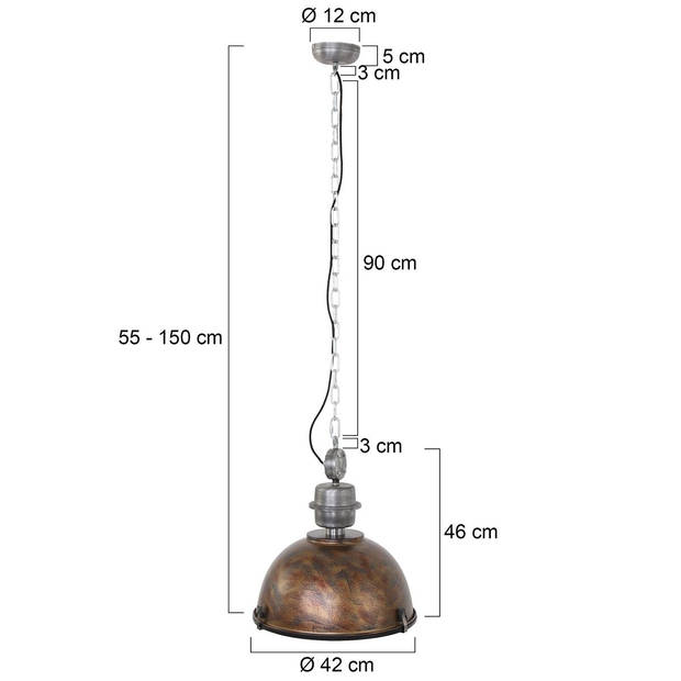 Steinhauer Hanglamp industrieel 7586b oud bruin