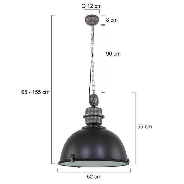 Steinhauer Hanglamp bikkelxxl 7834zw zwart