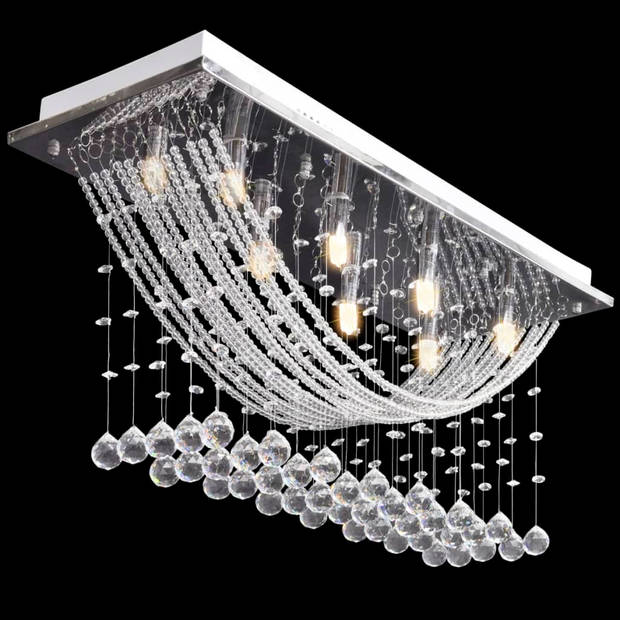 The Living Store Plafondlamp met glinsterende glas kristallen kralen 8xG9 29 cm - PlafonniÃ¨re