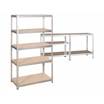 Profeco Heavy Duty Opbergrek 180x90 cm - Stellingkast / Stellingrek / Magazijnkast - 5 Planken x 175 kg - RVS