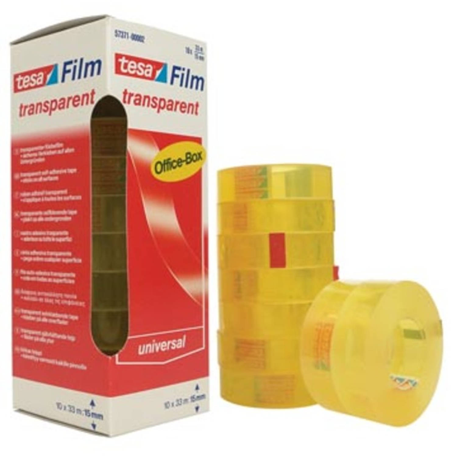 Tesafilm transparante tape, ft 15 mm x 33 m