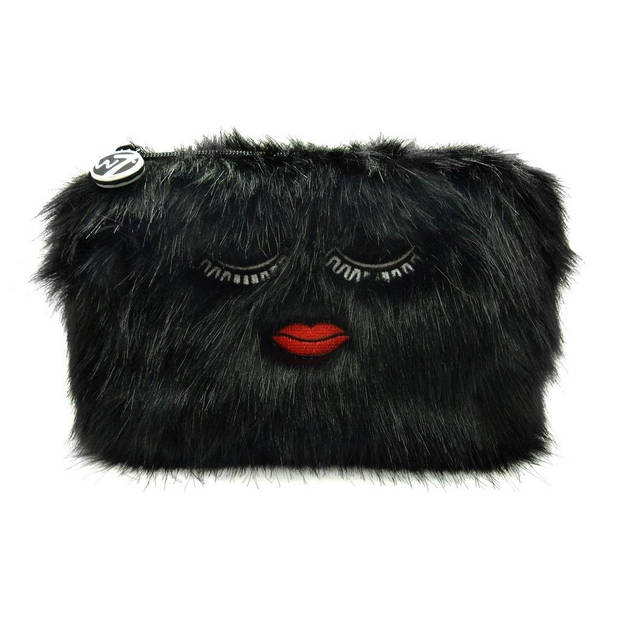 W7 Make-Up/Toilettas - Embroidered Furry Black