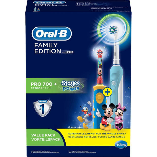 Oral-B Pro 700 + Stages Power Elektrische Tandenborstels - Family Edition