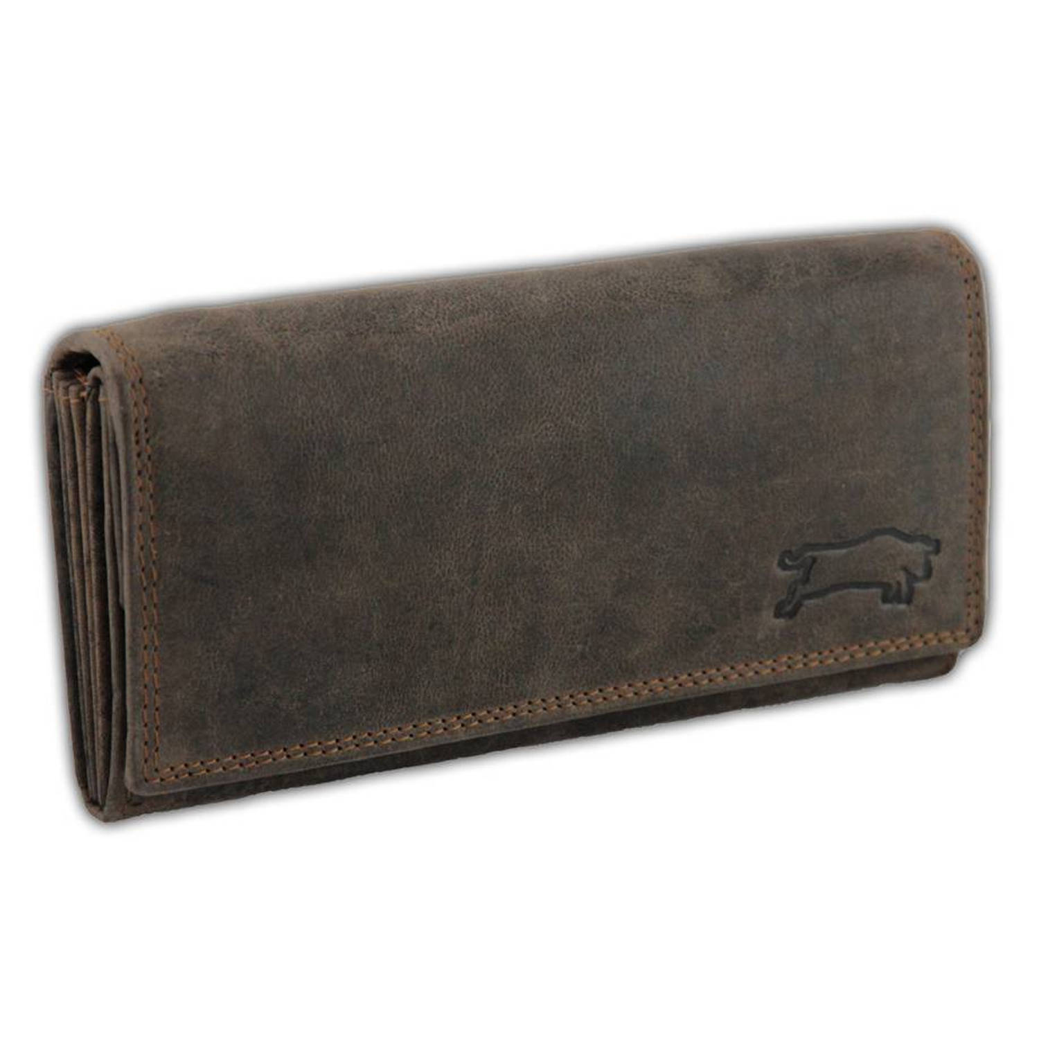 Ven Tomy Leren Dames Portemonnee met RFID Bescherming 'L239' Vintage Bruin