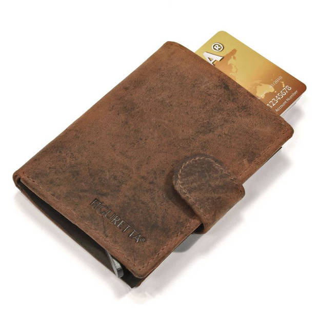 Figuretta Leren Card Protector met RFID bescherming Hunter Oily