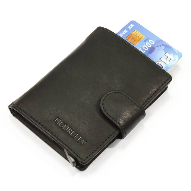 Figuretta Leren RFID Card Protector Creditcardhouder Zwart