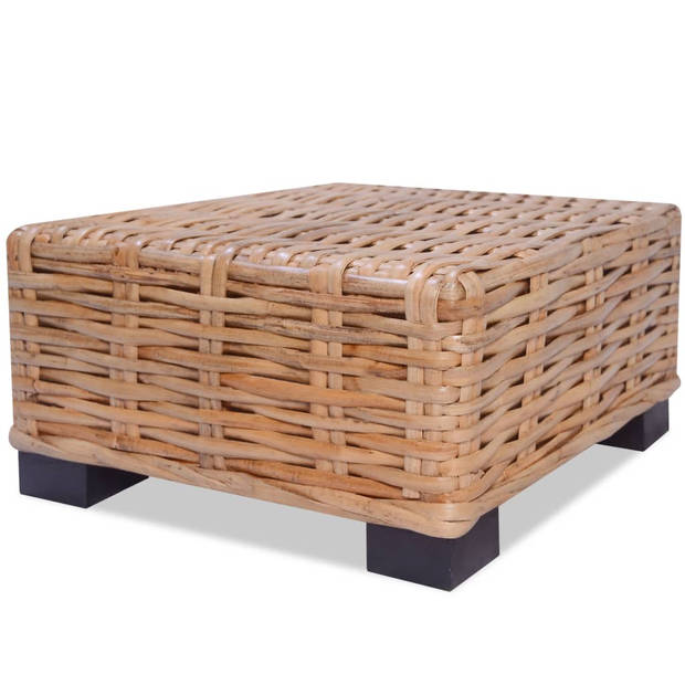 The Living Store Salontafel Rattan - 45 x 45 x 30 cm - bruin