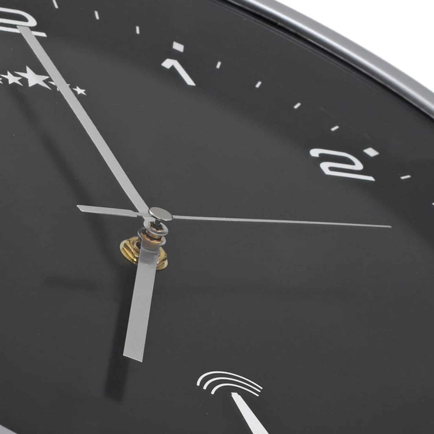 mogelijkheid Koningin Schat vidaXL Wandklok met quartz uurwerk radiogestuurd 31 cm zwart | Blokker