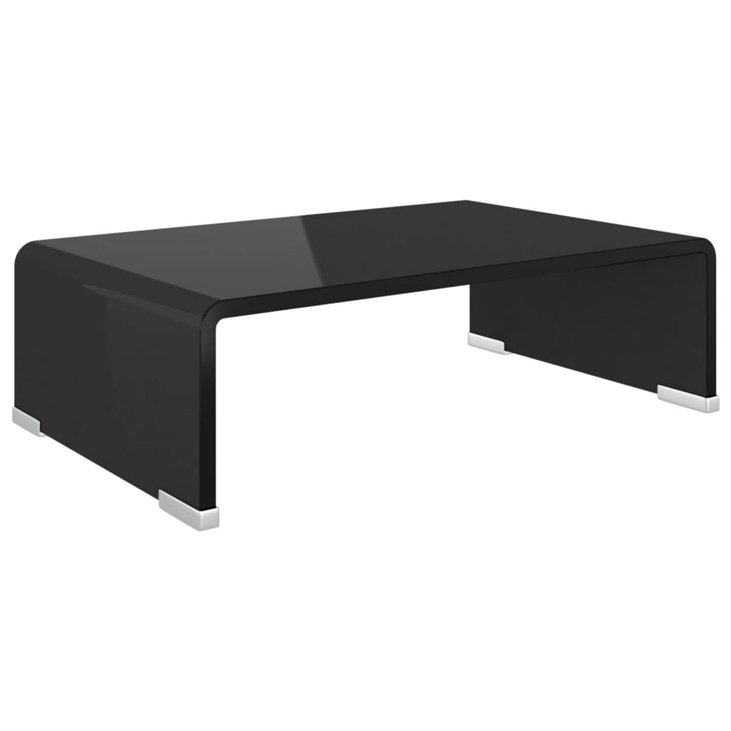 vidaXL Tv-meubel-monitorverhoger zwart 40x25x11 cm glas