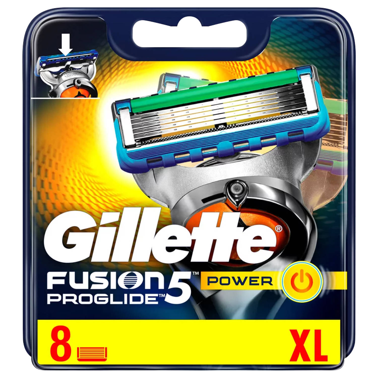 Gillette Fusion ProGlide Power scheermesjes - 8 stuks.