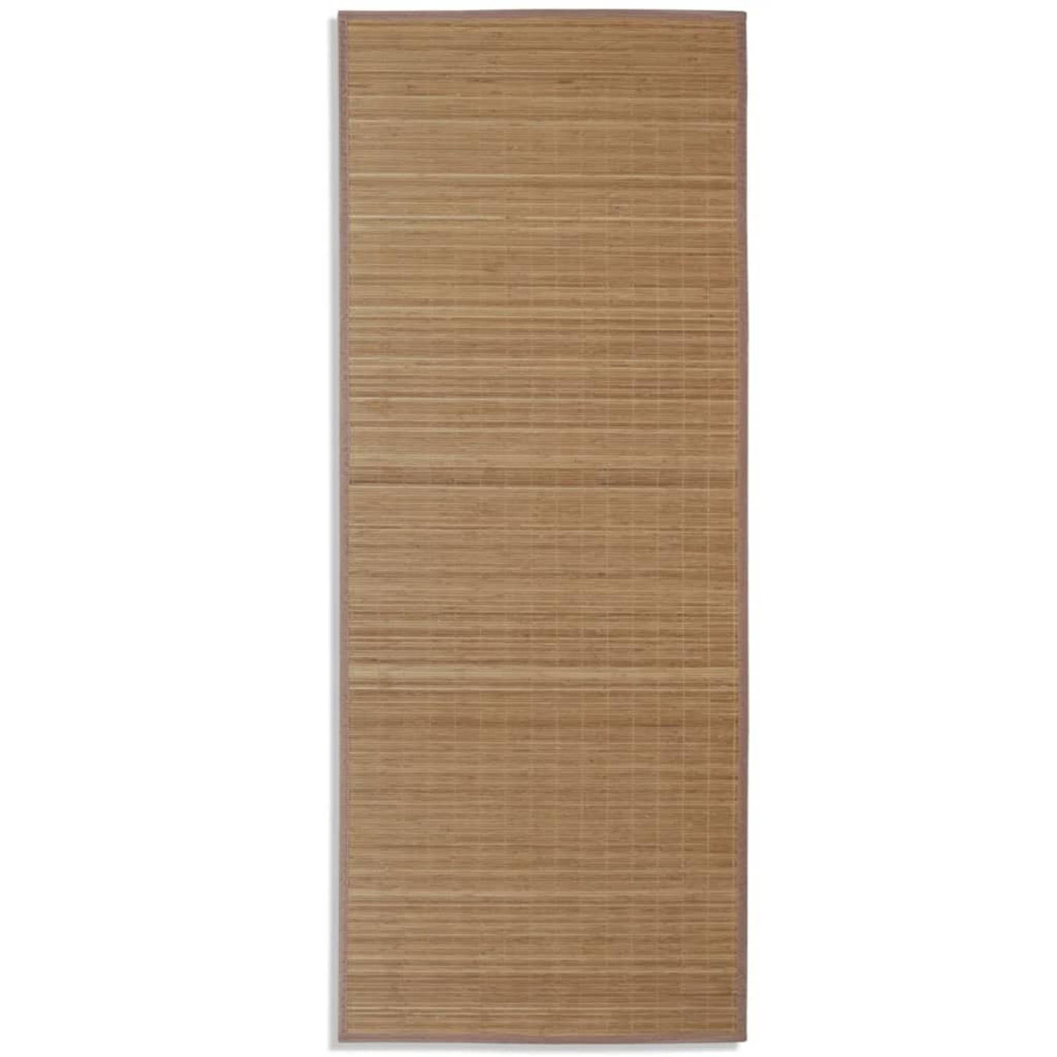 Vierkante bamboe mat 80 x 200 cm (Bruin)