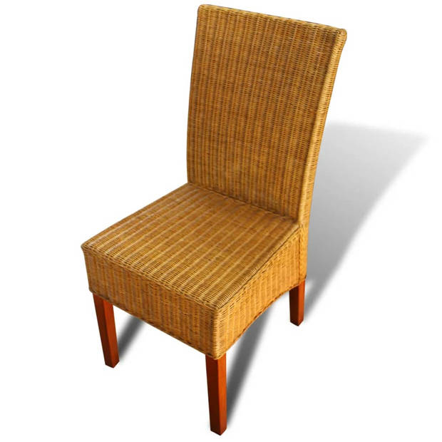 vidaXL Eetkamerstoelen 6 st natuurlijk rattan bruin