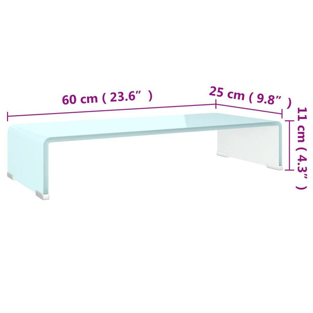 vidaXL TV-meubel/monitorverhoger 60x25x11 cm glas groen groen