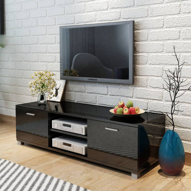 vidaXL Tv-meubel 140x40,5x35 cm hoogglans zwart