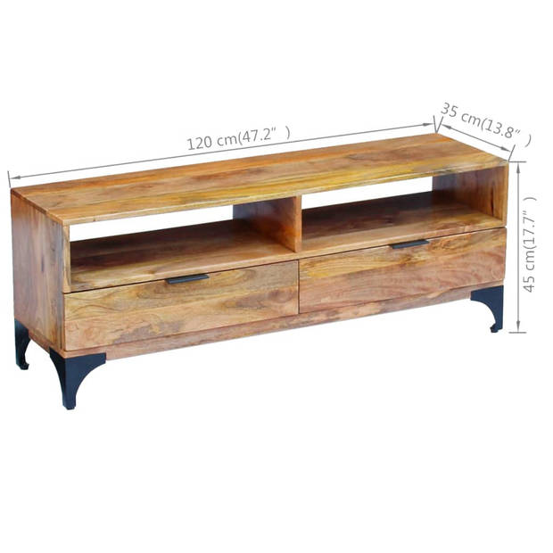 vidaXL Tv-meubel 120x35x45 cm mangohout