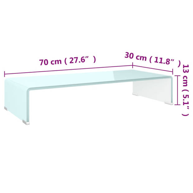 The Living Store TV-meubel - Gehard glas - 70 x 30 x 13 cm - Groen