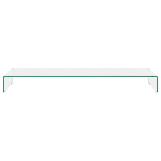 The Living Store TV-meubel Glas 120x30x13 cm - Praktisch en modern - Verhoogt zichtscherm - DVD-speler opbergruimte -