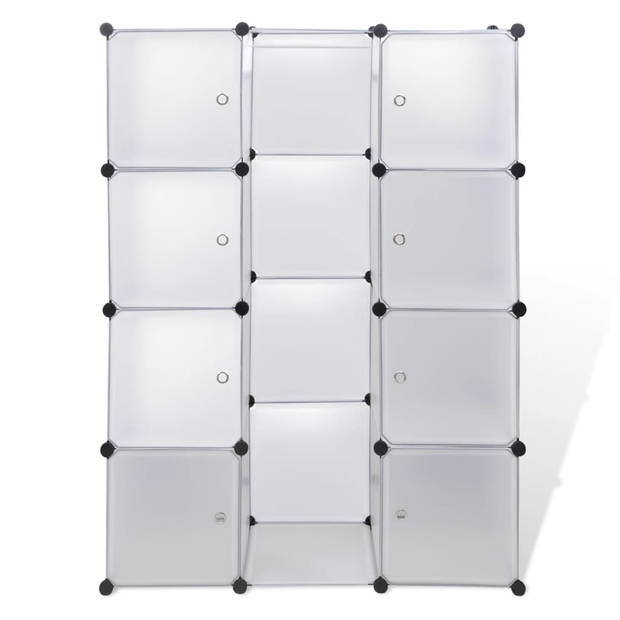 vidaXL Kast met 9 compartimenten modulair 37x115x150 cm wit