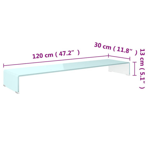 vidaXL TV-meubel/monitorverhoger 120x30x13 cm glas groen