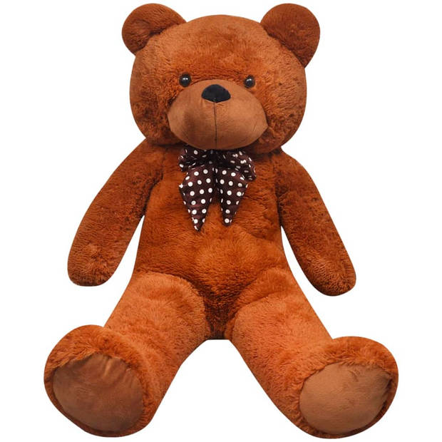 vidaXL Teddybeer XXL 85 cm zacht pluche bruin