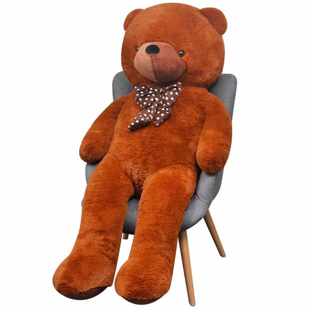 vidaXL Teddybeer XXL 85 cm zacht pluche bruin