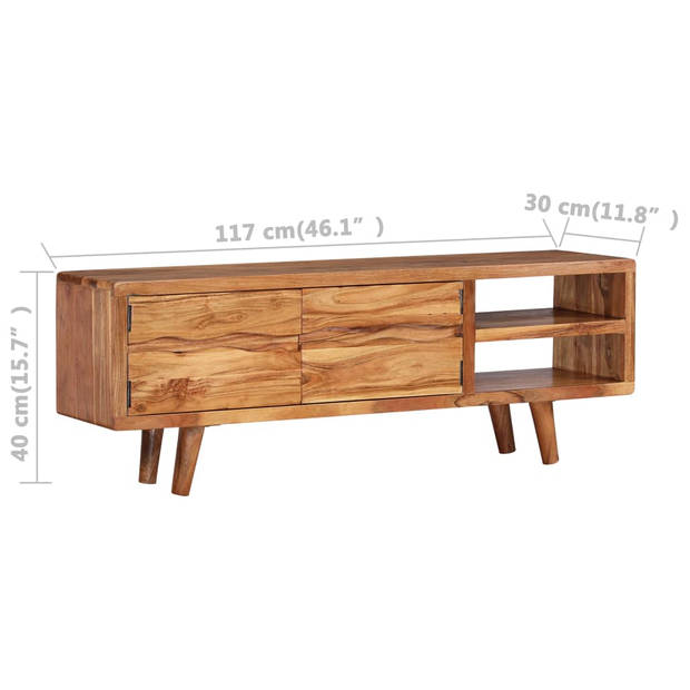 The Living Store Dressoir - Acaciahout - 117x30x40 cm - Handgemaakt - Rustieke uitstraling