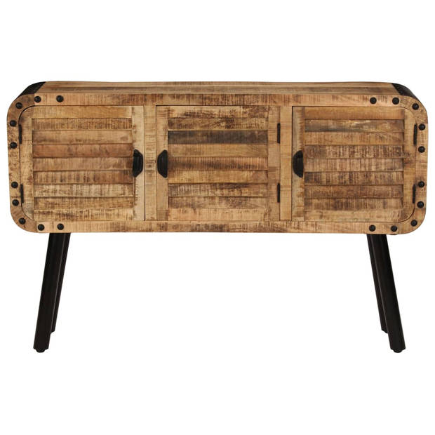 The Living Store Dressoir Antieke Stijl - Massief Mangohout - 120x30x76 cm - Met 3 Deuren