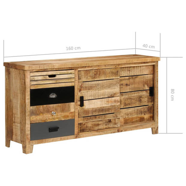 The Living Store Dressoir - Mangohout - 160 x 40 x 80 cm - Met opbergruimte