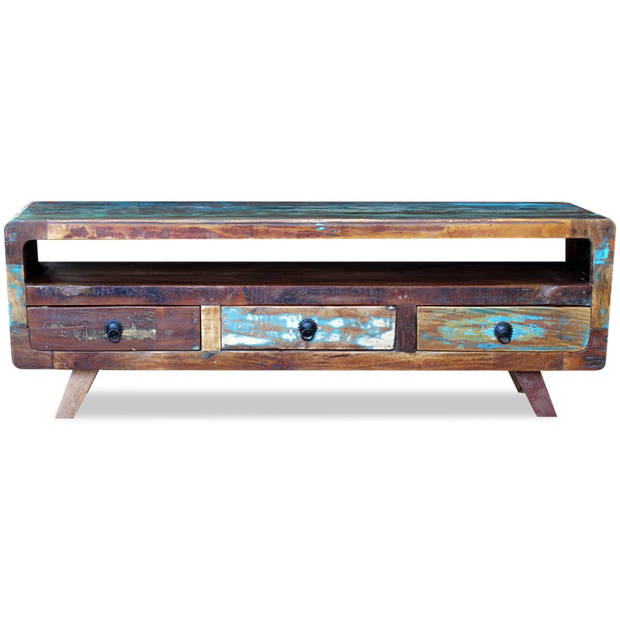 The Living Store Tv-meubel Antieke Stijl - 120 x 30 x 40 cm - Gerecycled Hout