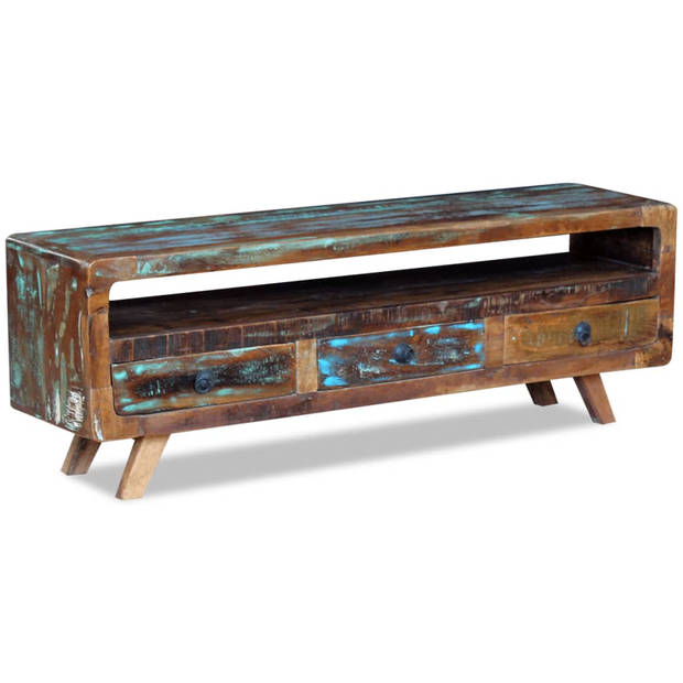 The Living Store Tv-meubel Antieke Stijl - 120 x 30 x 40 cm - Gerecycled Hout